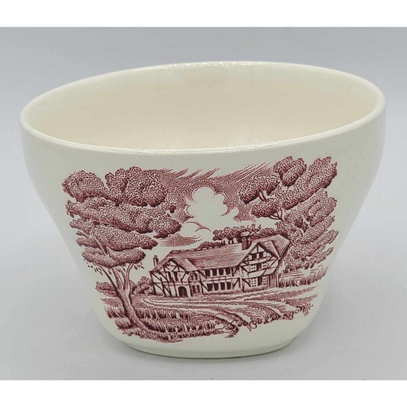 Vintage Grindley Staffordshire English Country Red Open Sugar Bowl - Picture 1 of 8